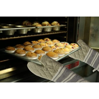 Linen Cotton Oven Mitts Set