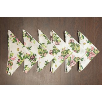 World Floral Plain Printed  Napkin Set